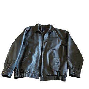 Harbor Bay Men’s Black Leather Jacket Size 2XLT